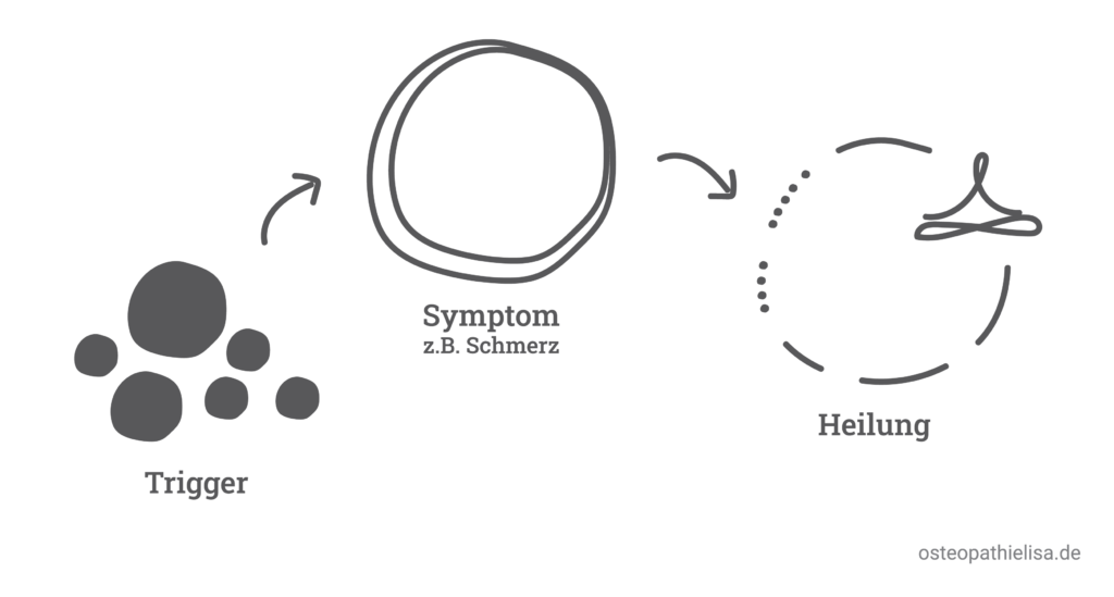 Osteopath in Hamburg - here you can see a diagram of how I work. What trigger caused your discomfort?